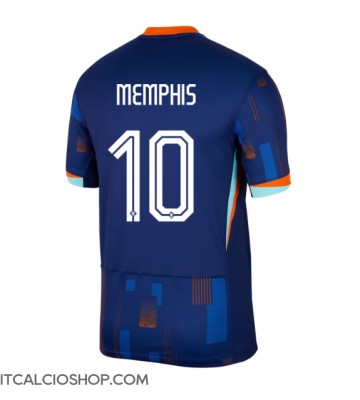 Olanda Memphis Depay #10 Seconda Maglia Europei 2024 Manica Corta